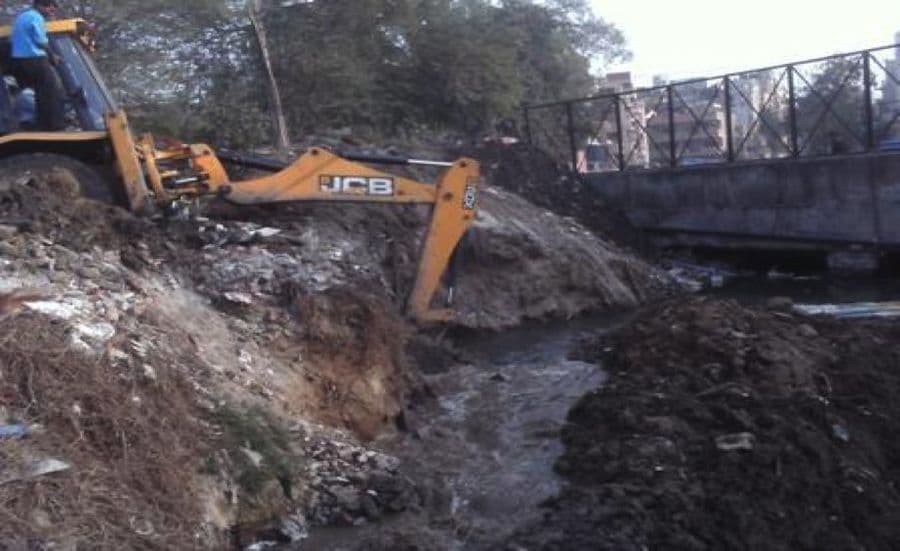 Excavation for the GK-I nallah covering works, Delhi